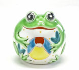 九谷焼通販 おしゃれ かわいい インテリア 置物 縁起物 カエル 蛙 黄緑 富士山