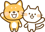 手をつなぐ犬と猫