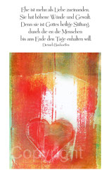 christliche Karten rotes Herz Bonhoeffer Ehe ist mehr als Liebe