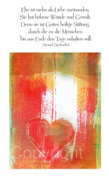 christliche Karten rotes Herz Bonhoeffer Ehe ist mehr als Liebe
