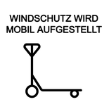 Der Windschutz wird mobil aufgestellt