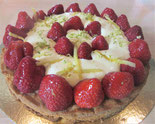 TARTE AUX FRAISES et MOUSSE MASCARPONE Sur fond de sablé Breton  