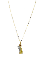 Collana con ciondolo angelo in oro giallo e bianco 18 kt 