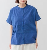 【涼しい系シャツ】  綿刺繍前開き シャツブラウス  SALE　1,880円(税込)