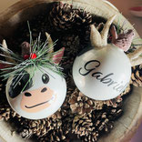 Druckatelier46 Tier Christbaumkugeln mit Namen beschriftet