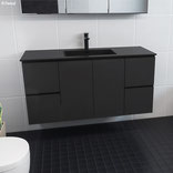 BLACK Fingerpull Wall-hung Cabinet. Available in widths: 900, 1200mm