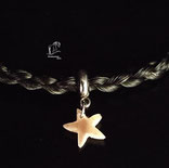 Armband aus Pferdehaar-HH01-rund geflochten mit Stern aus Huf Horn 