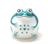 ギフト　蛙　縁起物　幸運　無事帰る　ステップアップ　風水　開運　オブジェ　玄関　インテリア　九谷焼　カエル　小　深緑　ドット　ハート(Kutani Frog)