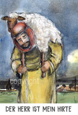 christliche Karte,  der gute Hirte Psalm 23