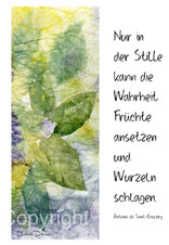 christliche Karten Blätter auf Masapapier, Stille Wahrheit
