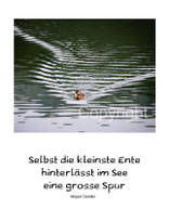 chrstliche Karten kleine Ente macht grosse Spur