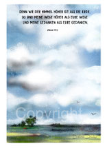 christliche Karten, Himmel, Wolken denn wie der Himmel höher ist Jesaja 55,9
