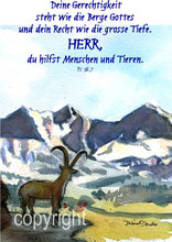 christliche Karten, Berge Gemse