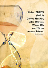 christliche Karten, Mirjam Dentler, Sanduhr, Meine Zeiten sind in Gottes Händen, Corrie ten Boom