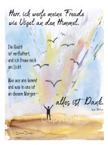 christliche Karten ich werfe meine Freude wie Végel an den Himmel