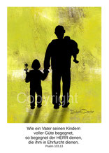 christliche Karten, Vater mit Kindern Psalm103,13