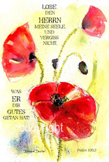 christliche Karten,Mohnblumen, Lobe den Herrn