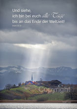 Christliche Karten Strahl Kirche und siehe ich bin bei euch