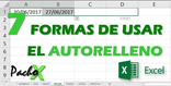 Formas de usar autorelleno en Microsoft Excel