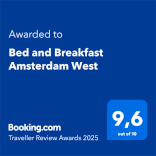 guest review award bed and breakfast amsterdam west -  9.5/10 #GuestsLoveUs