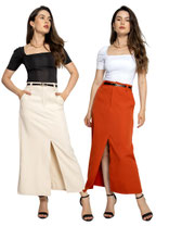 Saia Longa Feminina Com Bolsos Em Alfaiataria Acompanha Cinto Moda Evangélica Tendência