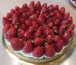 recette tarte aux fraises sur fond d'amande 