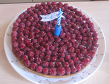 recette tarte framboise sur fond d'amande 