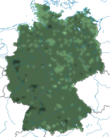 Karte zur Verbreitung der Blaumeise in Deutschland