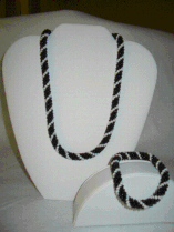 Hand Crocheted Beaded Necklace and Bracelet Set