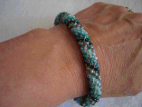 Hand Crochet Beaded Bangle Bracelet