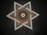 Hand Stitched Black and Gold Saints Star Design Doily