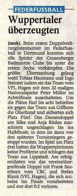 Westdeutsche Zeitung Bericht vom 30.01.2003