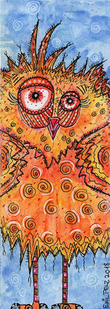 Exponattitel: Tierisch Nr. 18 / Bucheinmerker - Exponatgröße: 7,5 x 21 - Art: Tusche- und Aquarellmalerei - Signatur: datiert, signiert - Copyright by Emil Pelz 2018