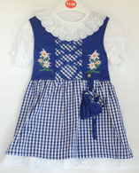 Kinder Trachtenkleid Karo Mittelblau