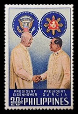 Selyo ng Pilipinas: Disyembre 30, 1960: Bisita Estado ni Pangulong Eisenhower - 20c na selyo - Malaking Imahen – Philippine stamp