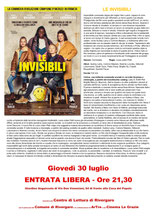 Rivergaro: Cinema sotto le Stelle estate 2020 - terzo appuntamento giovedì 30 luglio ore 21,30 - LE INVISIBILI