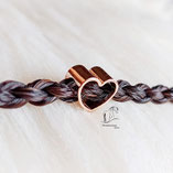 Pferdehaarschmuck -Armband mit Herz Rose