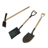 shovel, pick, tools