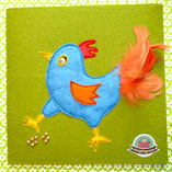 Fühlbuch Kleinkind Spielbuch Filz Stoffbuch Huhn Schablone  Feinmotorik