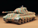 Modell-Bausatz aus Plastik eines deutschen Königstiger mit Porscheturm im Maßstab 1:35 von der Firma TAMIYA,  35169