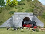 zweigleisige Tunnelportale, Plastik-Modellbausatz der Firma Auhagen, 11343