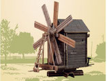 Windmühle, Kartonbausatz der Firma Umbum, Rußland, 181