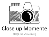Logo, Zeichnung von Kamera, Schriftzug: Close up Momente