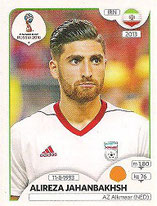 CROMO DE FÚTBOL - MUNDIAL DE RUSIA - 2.018 (PANINI) SELECCIÓN DE IRÁN - ALIREZA JAHANBAKHSH - Nº 185 (NUEVO) 0,40€.