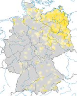 Karte zur Verbreitung des Rohrschwirls in Deutschland
