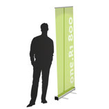 Rollup mit Textilgrafikbanner Größenvergleich