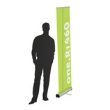 Rollup mit Textilgrafikbanner Größenvergleich