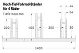 5er Fahrradständer hoch-tief