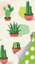 PAPEL COUCHE DOBLE VISTA 7 CACTUS & PUNTOS VERDES