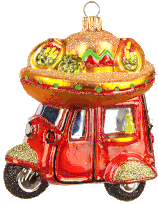 Glasornament Hänger Mexican Taco Car